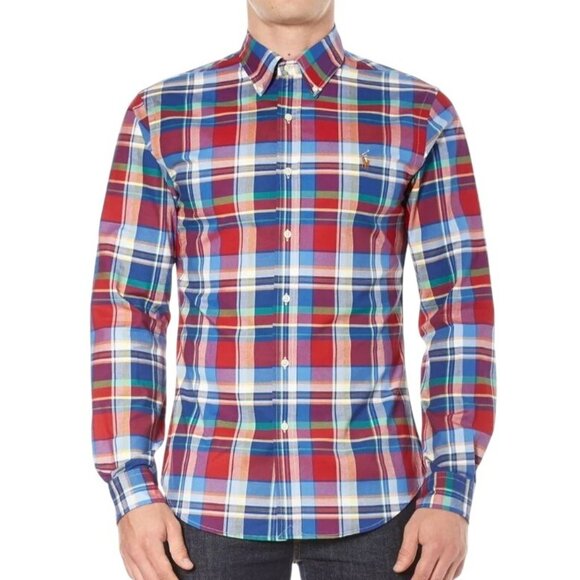 Ralph Lauren Men's Red/Multicolor Plaid Button-Up Long Sleeve Shirt Size XL/TG - Picture 2 of 16